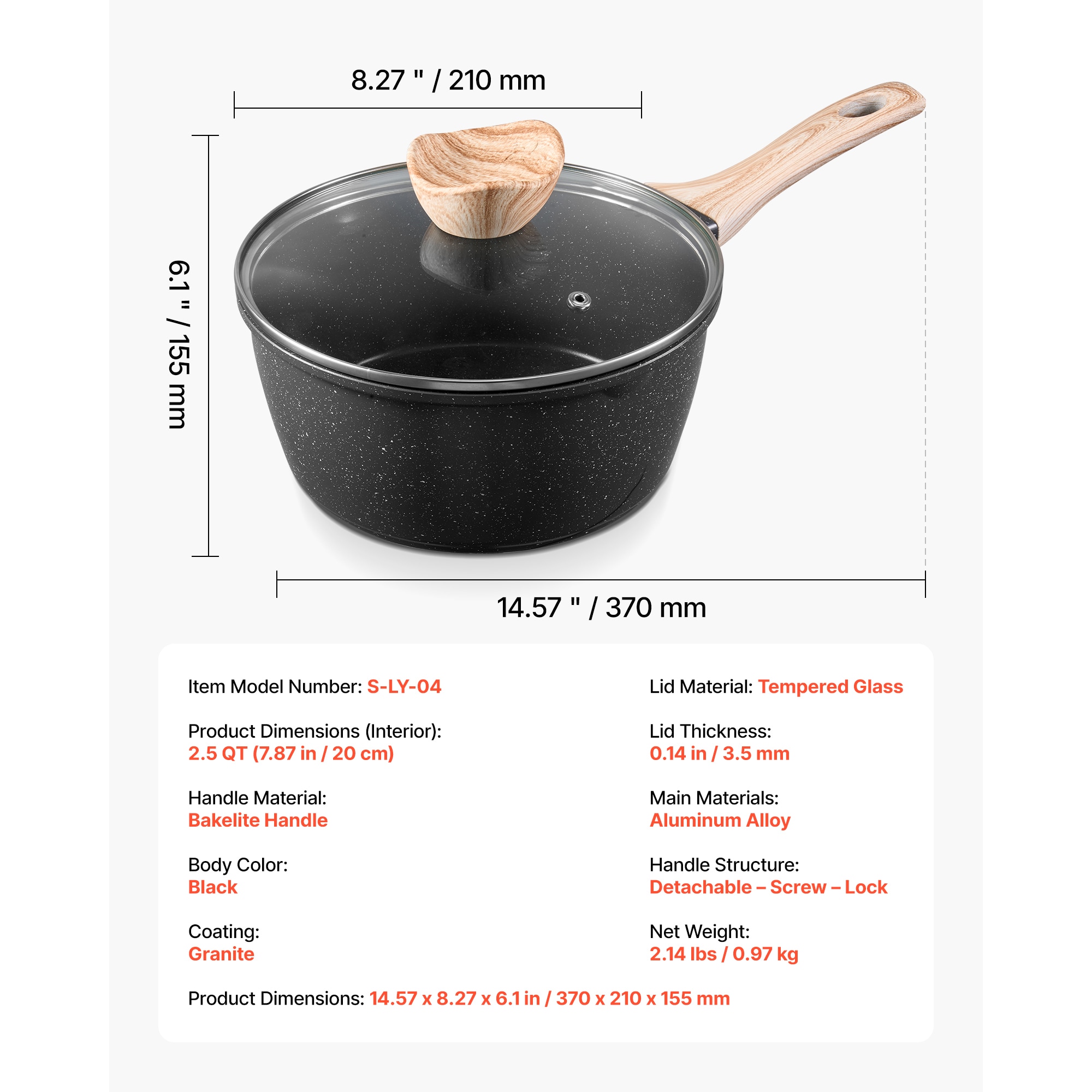 Nonstick Saucepan With Detachable Handle And Tempered Glass Lid_voghion.com